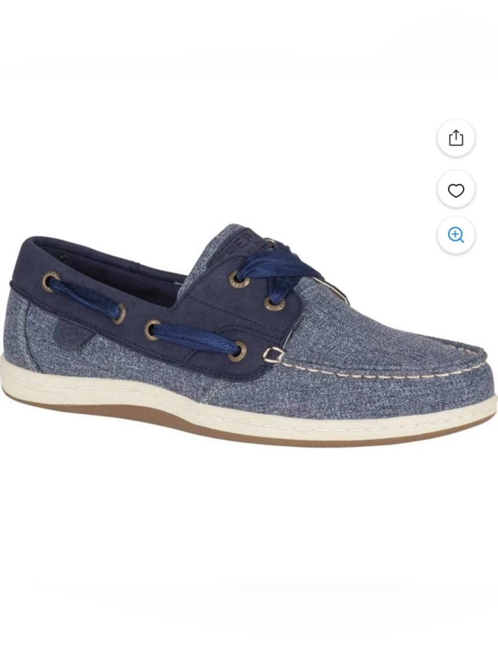 Sperry Top-Sider Koifish Sparkle Chambray Boat Shoe Size 8 Navy Sparkle